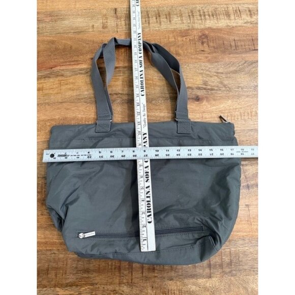 Baggallini Carryall Tote Grey Yellow Lining Nylon Case Bag Travel Double Handle - Picture 5 of 11